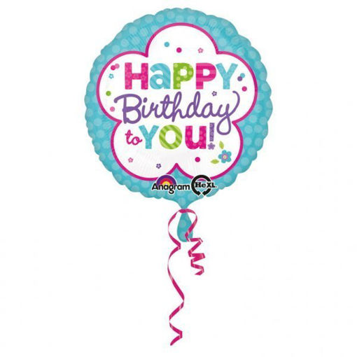 Picture of PINK & TEAL BIRTHDAY ROUND FOIL 17INCH